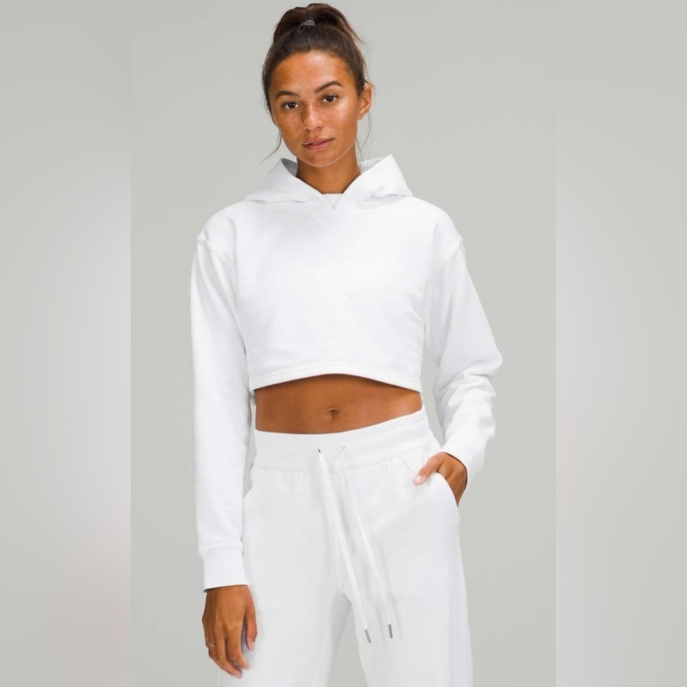 Lululemon All Yours Cropped Hoodie Size 10 White